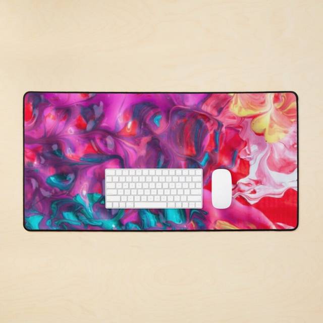 Desk Mat Colourful Oil painting Art Large Gaming Mouse Pad 35x16 inch