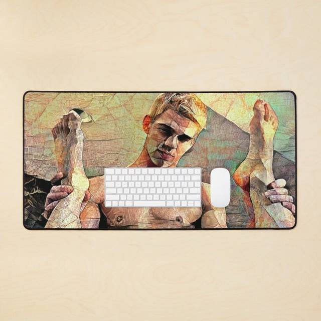 Desk Mat Stretching Exercises Large Gaming Mouse Pad 35x16 inch