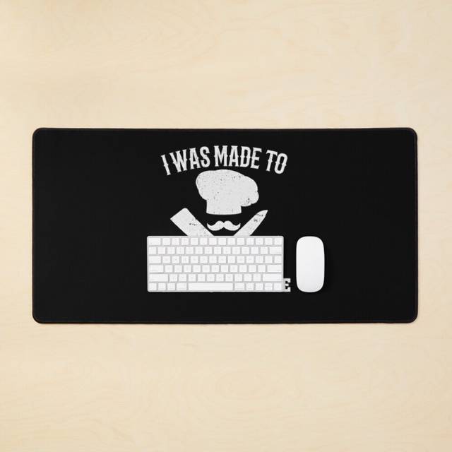 Desk Mat Funny Chef Design For Men Women Knives Play Cooking Lovers Large Gaming Mouse Pad 35x16 inch