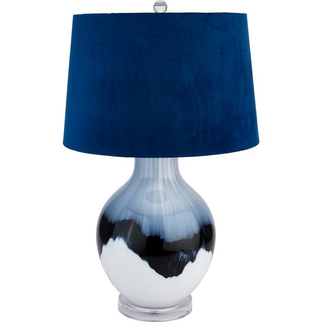 Ice Shadows Table Lamp With Navy Blue Lampshade