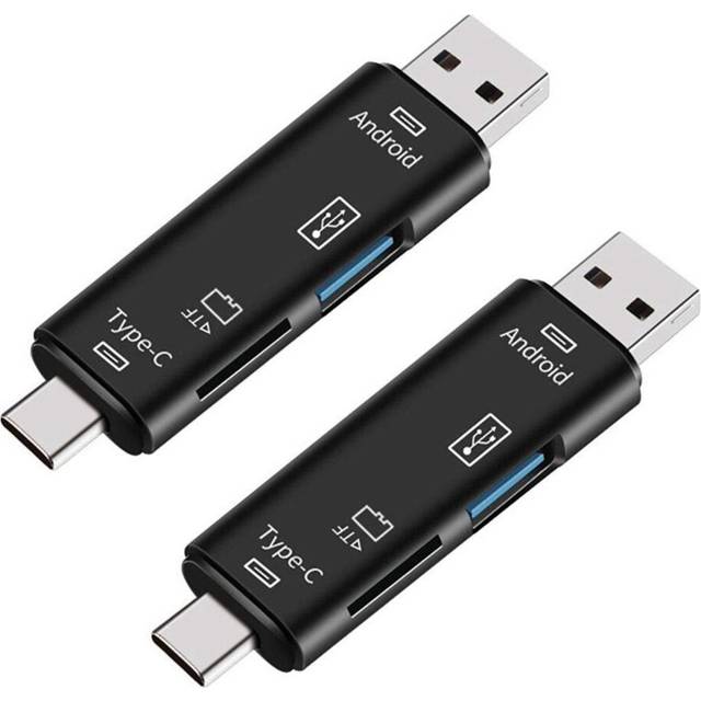 2X 5-In-1 OTG Card Reader -SD / SD Card / USB Reader Support TF Android Type-C Phone / Computer / Type-C Universal