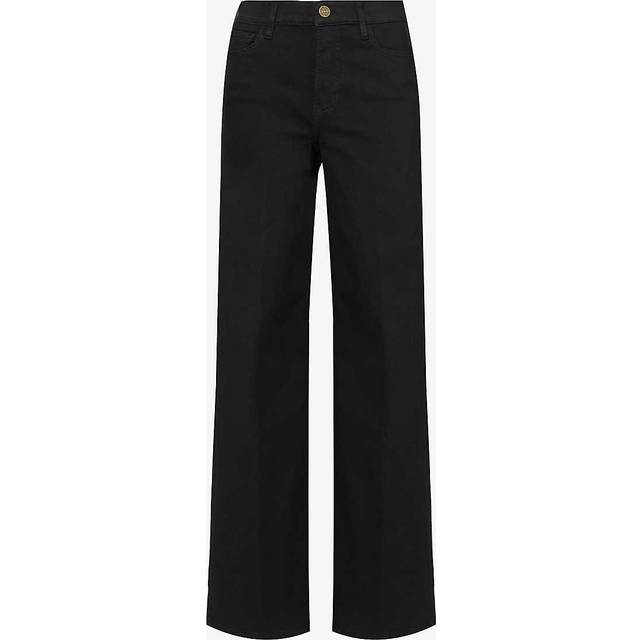 Frame Womens Noir Slim Palazzo Wide-leg High-rise Stretch Denim-blend Jeans 30 - NOIR