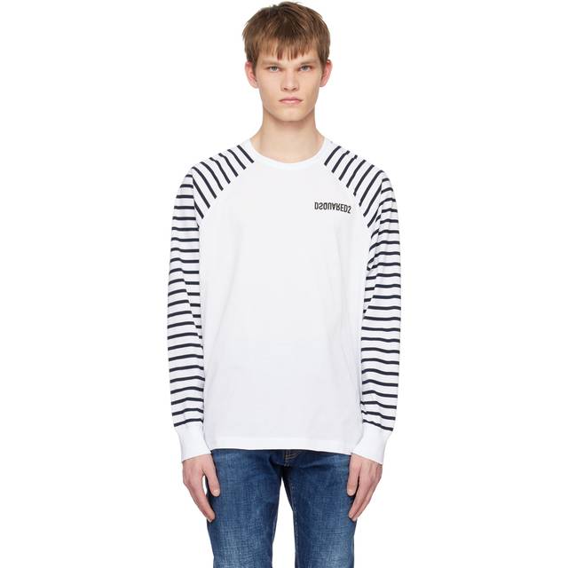 Dsquared2 White Surfer Gang Rave Long Sleeve T-Shirt - 100 WHITE - M