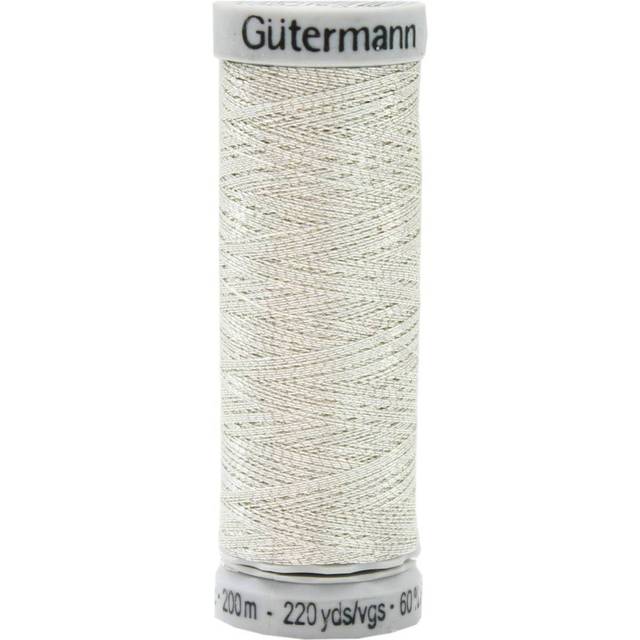 Gutermann sulky metallic embroidery thread 200m 7001 cream - each