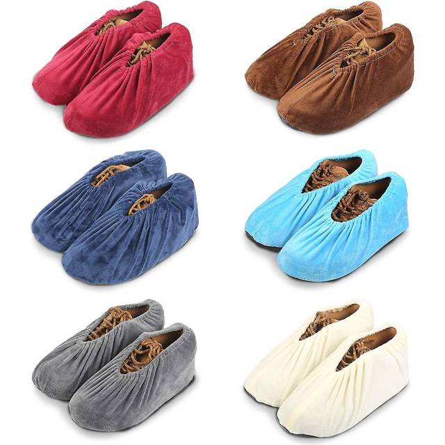 6 PCS of non slip and reusable velvet shoe covers