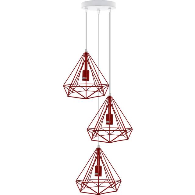Fairmont Park Marquee 3 - Light Cluster Geometric Pendant Red 124.5cm H X 45cm W X 45cm D