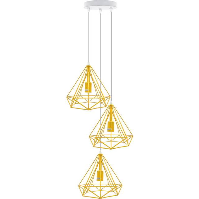 Fairmont Park Marquee 3 - Light Cluster Geometric Pendant Yellow 124.5cm H X 45cm W X 45cm D