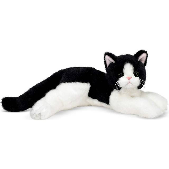 Bearington Domino Cat 15 Inch Black Cat Stuffed Animal - Tuxedo Cat - Stuffed Cats That Look Real