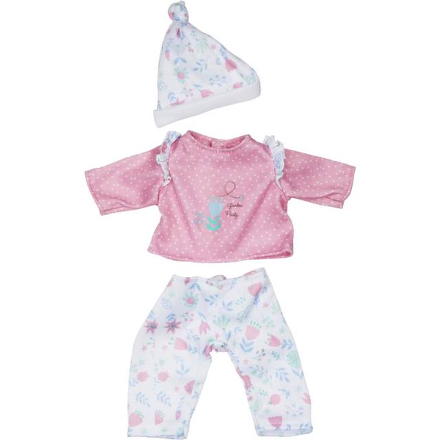 "JC Toys | Berenguer Boutique | La Baby Doll Outfit | 3 Piece Pink and White Onesie|Washable| Ages 2+ | Fits Dolls 9""""- 12"""""