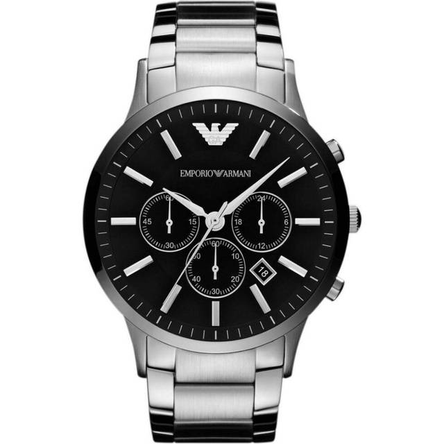 Emporio Armani Sportivo Chronograph Black Dial Steel Mens Watch Ar2460
