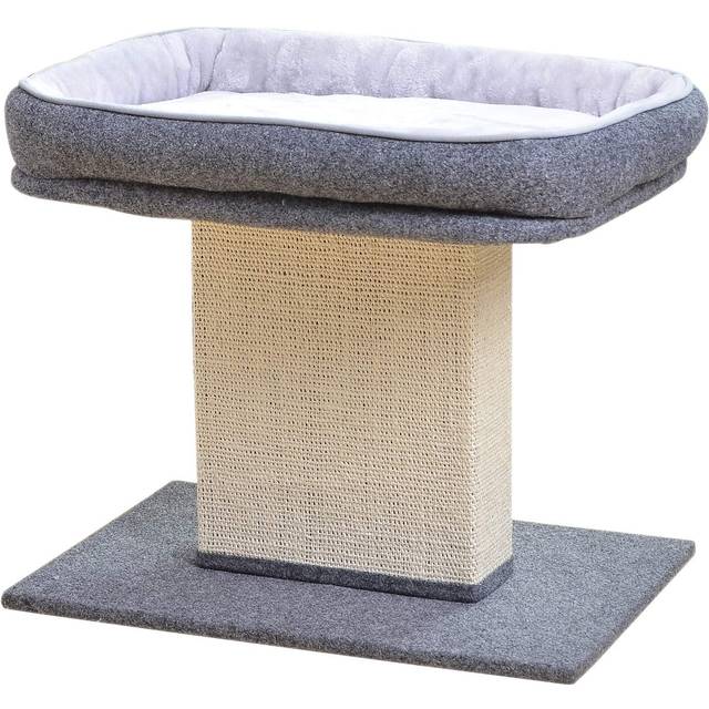 Catry Cat Bed with Scratching Post - Minimalist Style Design of Cat Tree with Cozy Cat Bed and Teasing Scratching Post, Allure Kitten to Stay Aro