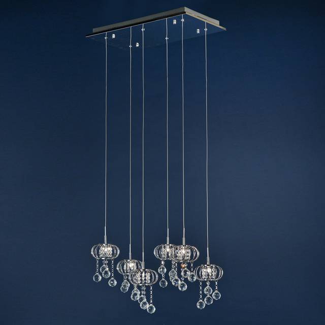 Stephania 6-Light Unique Chandelier - Clear