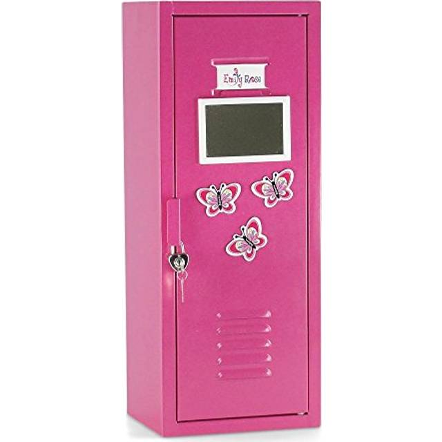 "Emily Rose 18 Inch Doll Clothes Storage Option | USA Business | Bright Pink School Locker with TONS of Accessories | 18"""" Doll Clothing Clos"