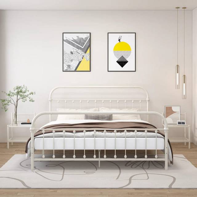 Lal Glass Bedside Table - White (60.5cm H X 34.5cm D)