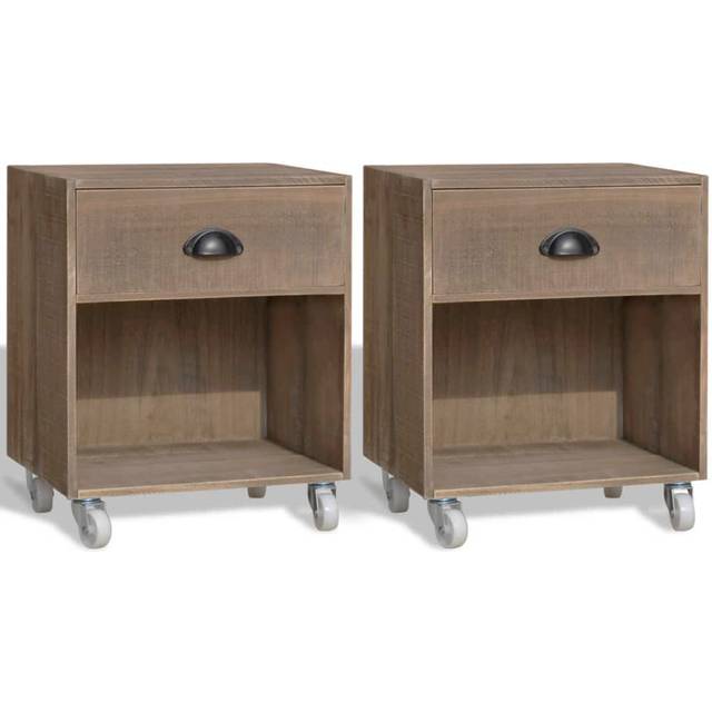 Jehanne 1 Drawer Bedside Table - Brown (46.5cm H X 38cm W X 31.5cm D)