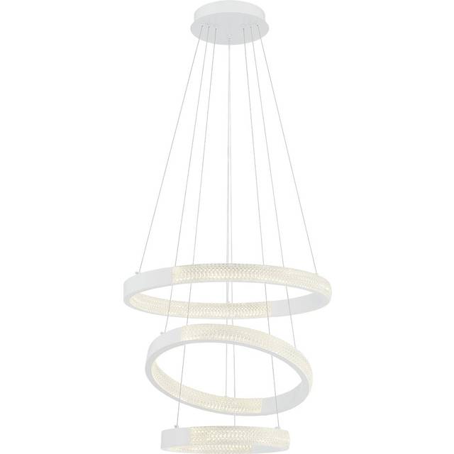 Knuth 3-Light Wagon Wheel LED Chandelier - White (48cm H X 50.5cm W X 50.5cm D)