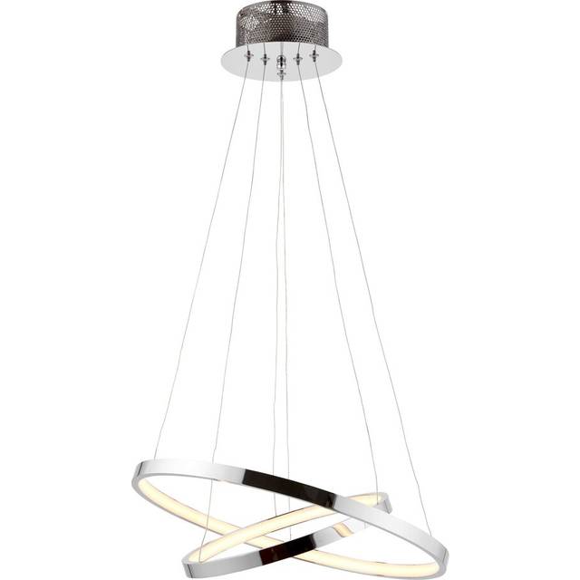 Abbie-Grace 2-Light Waggon Wheel LED Chandelier - Chrome (45cm W X 45cm D)