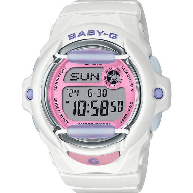 Casio Baby-G Basic Digital White Resin Strap Quartz BG-169PB-7 200M Women&#39;s Watch