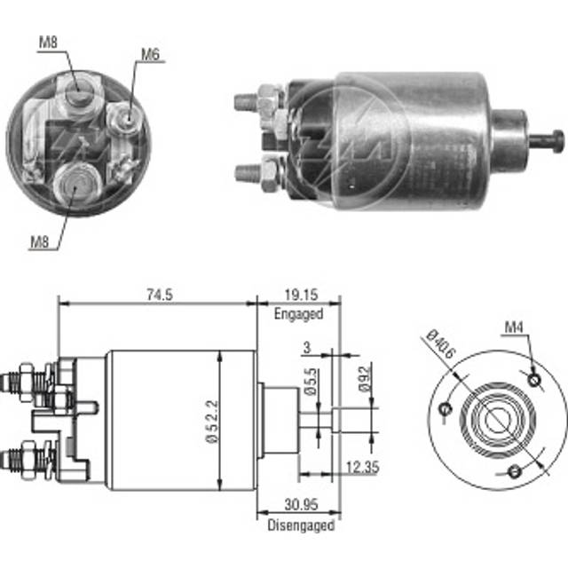 Solenoid, startmotor ERA ZM2860