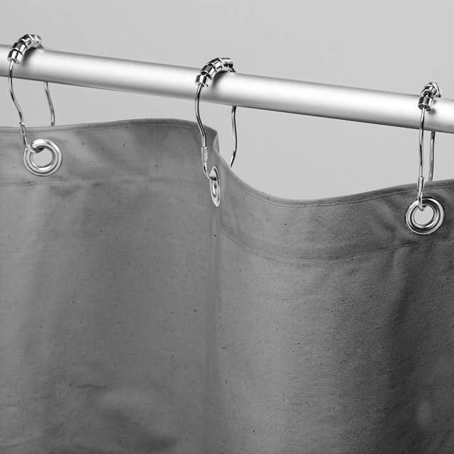 Bean Products Organic Cotton Shower Curtain Grey Star  70x74  All Natural Materials - Made in USA  Works with Tub  Bath and Stall Showers  Available i