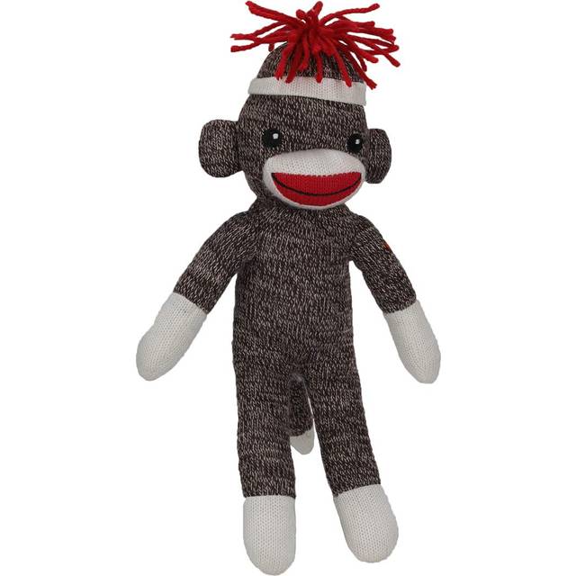Plushland Adorable Sock Monkey 8 Inches Tall - Soft Realistic Plush Knitted Stuffed Animal Toy Gift - for Kids  Babies  Teens  Girls and Boys Brown po