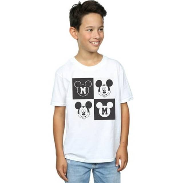Mickey Mouse Smiling Squares T-Shirt - White - 9 Years