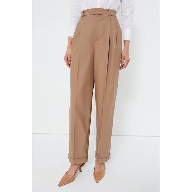 Full-Length Pleated Pants - CAMEL - 6