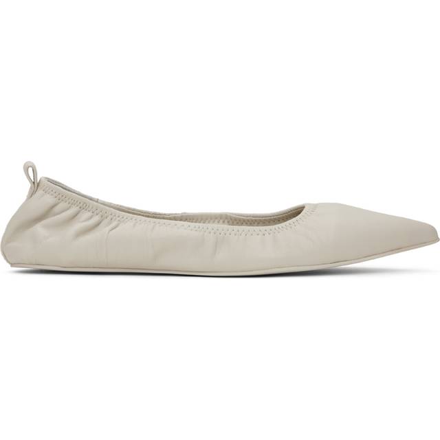 St. Agni White Pointed Toe Ballerina Flats - Cool White - IT 35