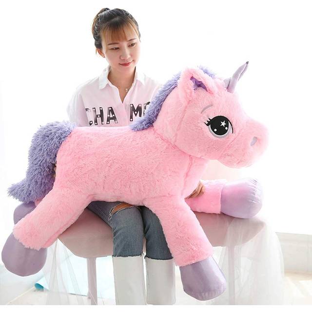 "sofipal Giant Unicorn Stuffed Animal Toys Soft Large Unicorns Plush Pillow for Bedroom  Valentines  Pink  39.4"""""""""