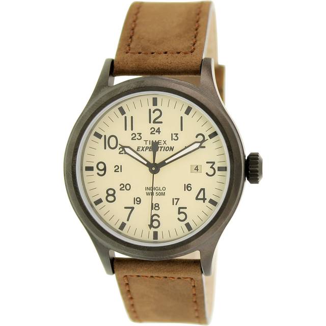 Timex Mens Quartz Watch Timex Expedition Scout with Leather Strap (Model T49963)