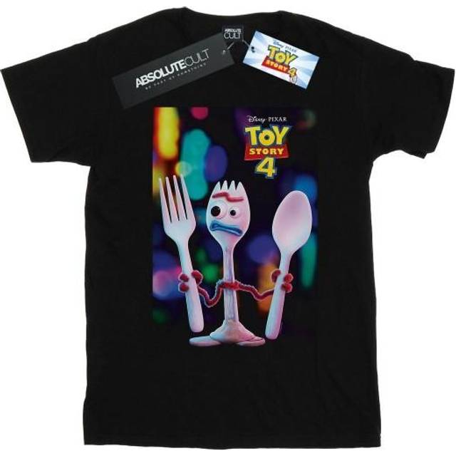 Toy Story 4 Forky Poster Cotton T-Shirt - Black - 12-13 Years