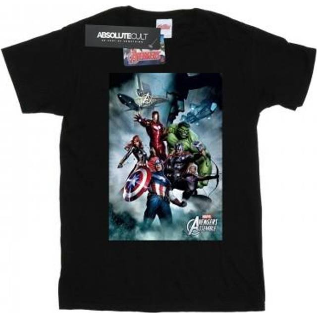 (5-6 Years, White) Marvel Boys Avengers Assemble Team Montage T-Shirt
