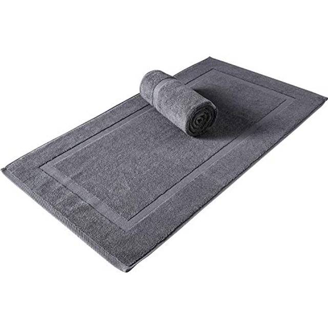 SALBAKOS - Bathroom Rugs Set 2 Piece  100% Cotton Bath Mats for Bathroom  Comfy & Highly Absorbent Bathroom Floor Mats  Machine Washable | 20x34(Gray)