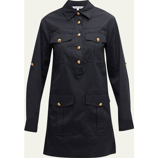 Saude Long-Sleeve Utility Dress - BLACK - 6