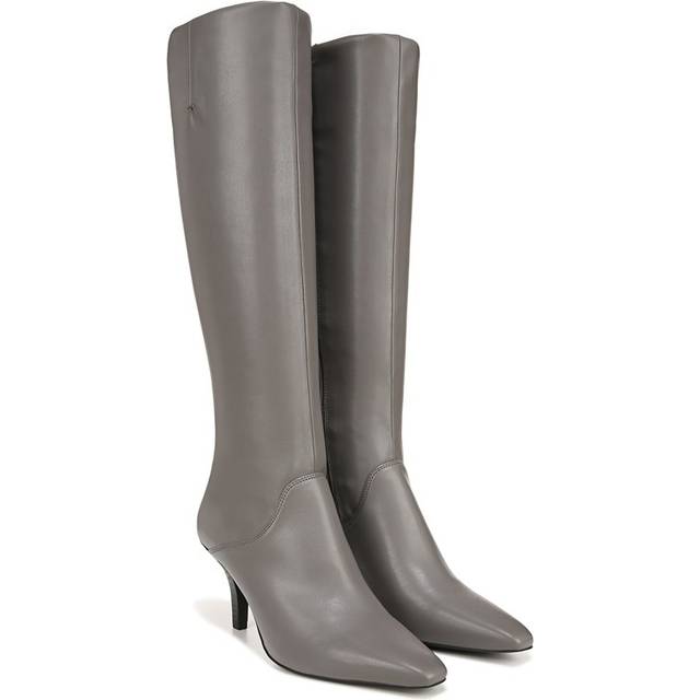 Franco Sarto Womens Lyla Pointed Toe Knee High Boots Grey Leather 9.5