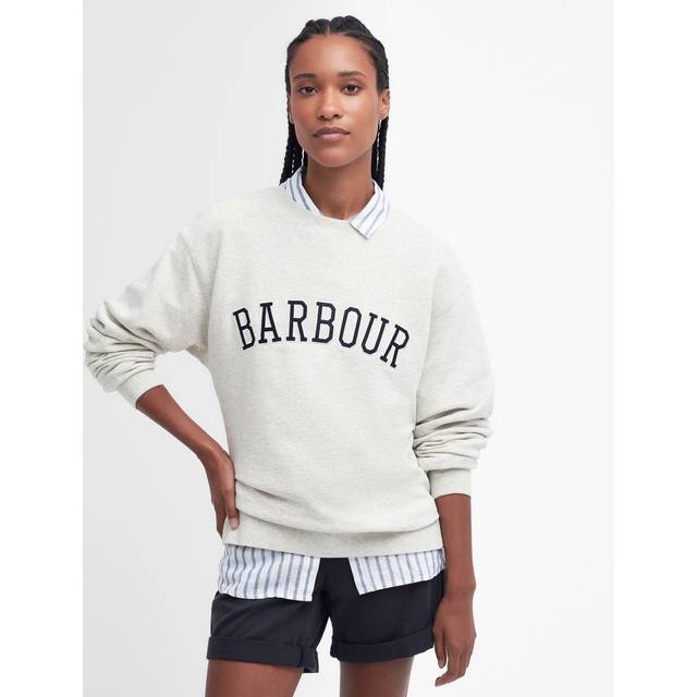 Barbour Northumberland Logo Sweatshirt, Cloud/Navy