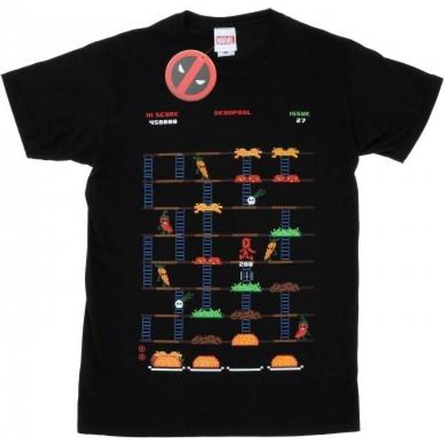 (M, Black) Marvel Mens Deadpool Retro Game T-Shirt
