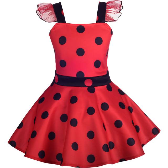 Dressy Daisy Girls Polka Dots Ladybug Dress Up Costume Birthday Halloween Christmas Fancy Party Outfit Size 18-24 Months Red
