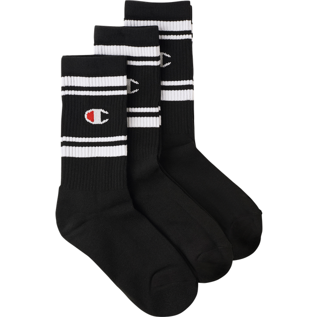 Champion - Strumpor Crew Socks 3-pack - Svart