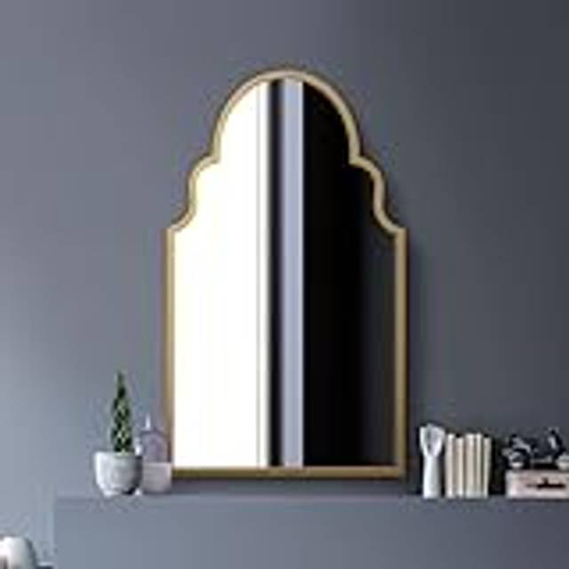 The arcus extra large gold framed arched mirror - 41" x 24" 104 x 61cm