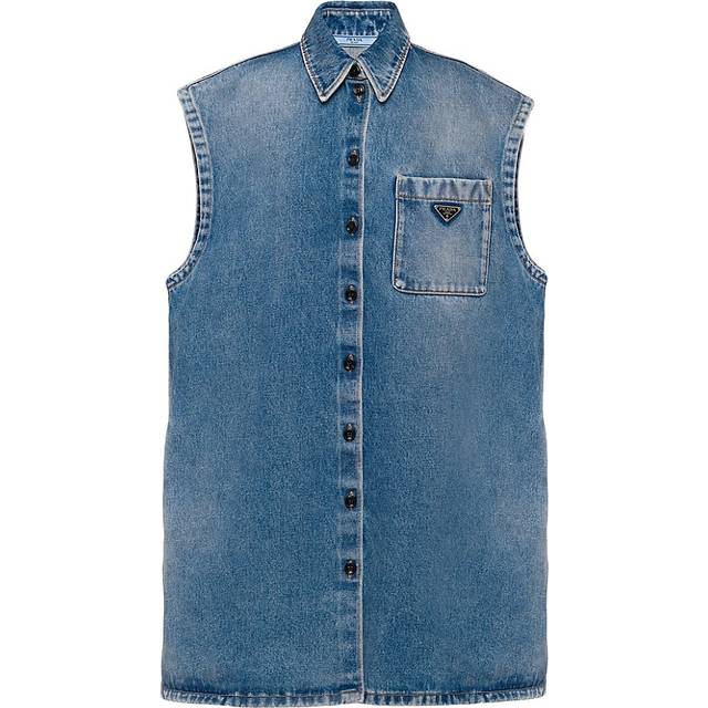 Prada Denim Sleeveless Shirt - Turquoise - 38