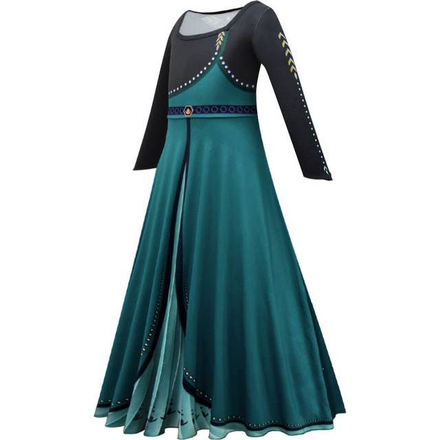 (130) Frozen 2 cosplay Anna Princess dress girls Halloween performance costume long dress, cape