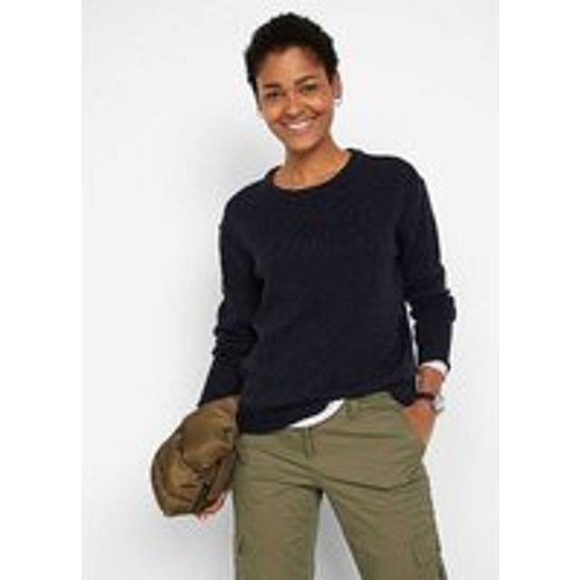 bonprix Marl Knit Jumper - Dark Blue Marl