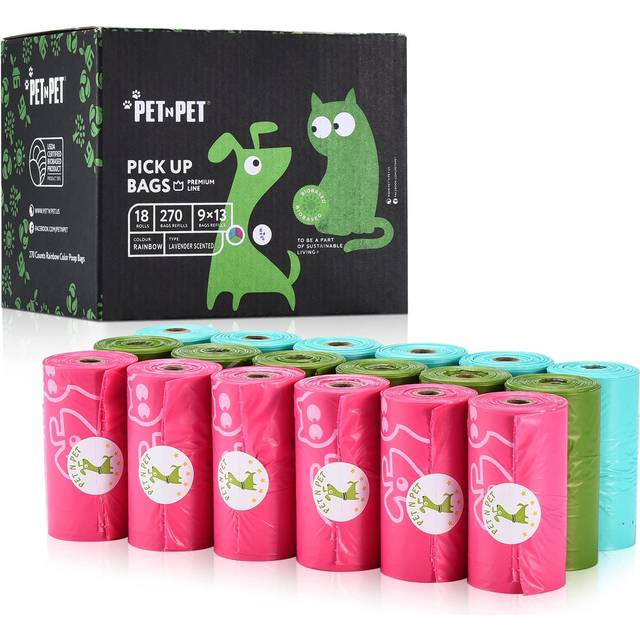 Dog Poo Bags Biodegradable Scented - 270 Ct, 18 Rolls Dog Bags Poop, USDA Cert 38% Biobased, Thick, Leakproof Poop Bags for Any Dog Breeds, Doggy Poop