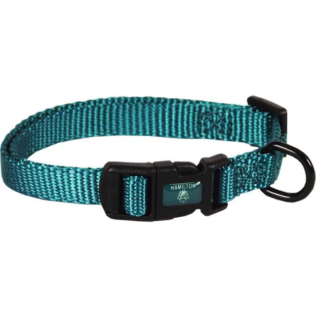 "Hamilton Adjustable Nylon Dog Collar  Teal  3/8"""""""" x 7-12"""""""""