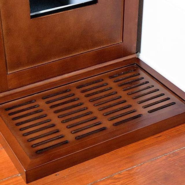 THE REFINED FELINE Litter Catch for The Refined Litter Box Enclosure Cabinet in Mahogany Brown  Solid Wood with Slots to Catch Stray Litter As Cats Ex