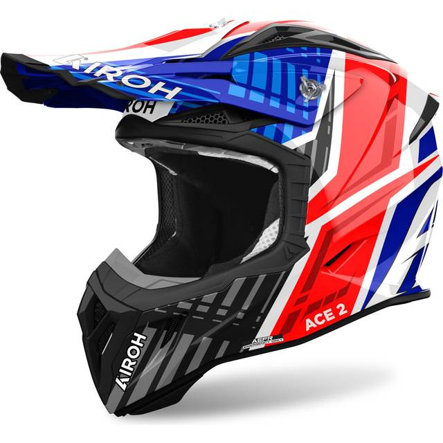 Airoh helmet Aviator Ace 2 Proud Blue/red Gloss XL Crosshjälmar (XL)