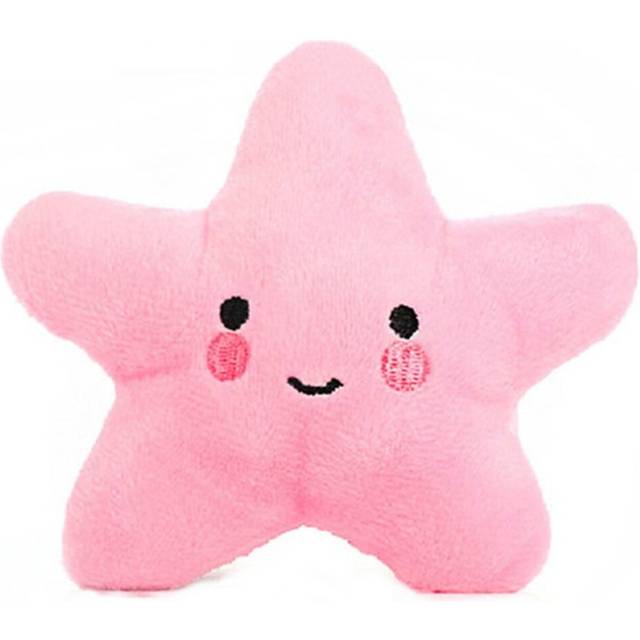 7PCS Stuffed Toy Plush Sound Fruits Vegetables Pets Toy, Color: Pink Star