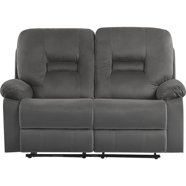 Beliani 2 Seater Velvet Led Electric Recliner Sofa With Usb Port Grey Bergen, Grey