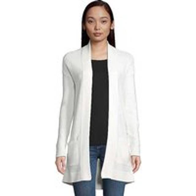 Tom Tailor Long Open Cardigan With Pockets - White